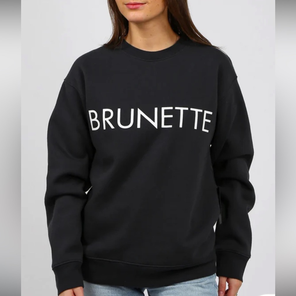 Brunette The Label Black Crew Neck Sweater Size XS/S Brand New with tags - Picture 1 of 11